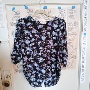 Black Floral Blouse